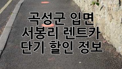 곡성군 입면 서봉리 렌트카 단기 할인 정보!